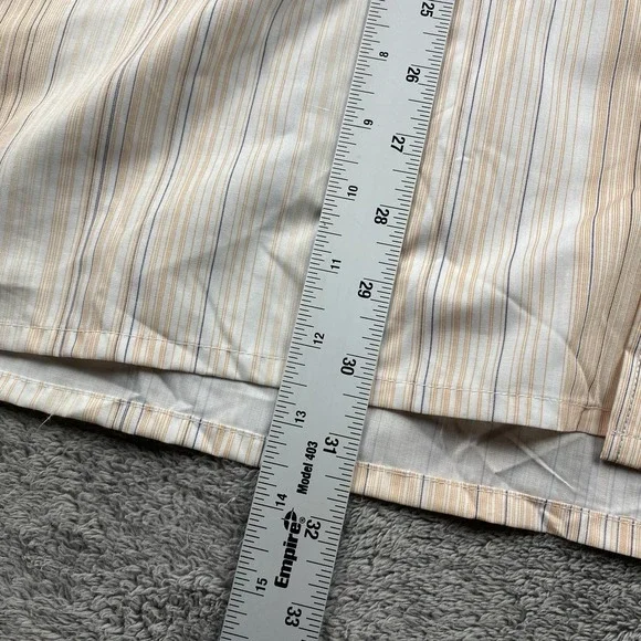 Desire Collection Long Sleeve Dress Shirt Mens Large Orange White Stripes - Picture 6 of 16